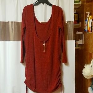 Ruby colored sweater dress